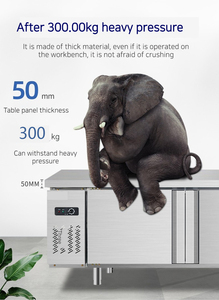 Table de présentation réfrigérée commerciale en acier inoxydable à température unique avec refroidissement direct par air, grande capacité - Product Image 2