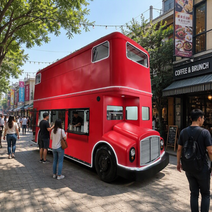 Camion de restauration mobile <span class=keywords><strong>en</strong></span> forme de <span class=keywords><strong>bus</strong></span> londonien à deux étages, style rétro rouge, pour la vente de nourriture de rue - Product Image 6