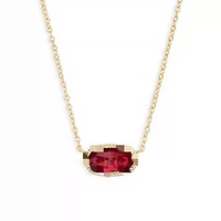 Collier hexagonal en acier inoxydable plaqué or 18 carats, étanche, de la marque Fanhua Jewelry KS Jewelry