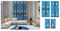 Panneau mural en céramique marbrée dorée bleue, effet marbre, pour fond de télévision, carrelage mural assorti