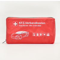 Kit de premiers secours jetable pour la sécurité automobile conforme à la norme DIN13164-2022, source d'alimentation manuelle en nylon