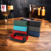 Boîte de jeu de cartes en cuir PU de forme rectangulaire de qualité supérieure avec plateau à dés