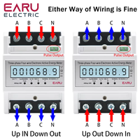 Compteur d'énergie EARU Din AC 230 380V 3 phases 4 fils, moniteur de consommation d'énergie, wattmètre, bivolt 100A 50/60Hz, rétroéclairage EA771