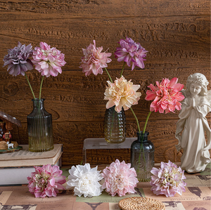 Fleurs artificielles de style Dahlia INS pour la décoration de la maison, mariage, vente en gros, ornementales, fleurs décoratives en soie, vente en gros - Product Image 2