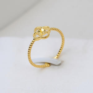 Bague ouverte en argent S925 plaqué or rose de la marque Wenchi, taille ajustable 4-5, pour femme, avec incrustation de perles DIY, forme amoureux, fabriquée en Chine - Product Image 4