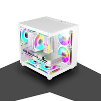BoLiYou 5A ATX Mid Tower 270 Degrés Panoramique Verre Trempé Petite Carte Mère Refroidie par Eau Boîtier PC ATX USB en Stock