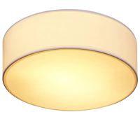Plafonnier moderne en tissu de jute LED avec abat-jour découpé en acrylique, base en plastique, 3x E14 - Max 40W, télécommande pour chambre à coucher BLANC