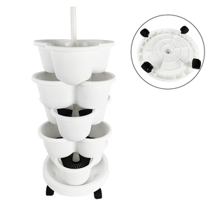 Maceta de plantación apilable VERTAK, maceta de torre vertical, maceta de jardín vertical móvil de 3 pétalos - Product Image 1