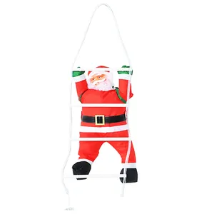 Factory Price Cute Santa Climbing Rope Ladder with LED lights with remote control for Hanging Ornament Tree Indoor Outdoor Decor