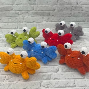 Bán Buôn Dệt Kim Handmade Tự Làm Cua Đỏ Crochet Búp Bê Dễ Thương Kích Thước Nhỏ Thú Nhồi Bông Đồ Chơi Crochet Đồ Chơi Cua - Product Image 1