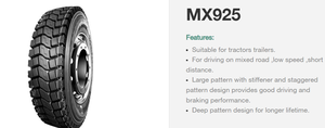 Pneu radial MX925 10.00R20 pour camions et autobus TBR, usage mixte, commercial, neuf, garantie 1 an - Product Image 6