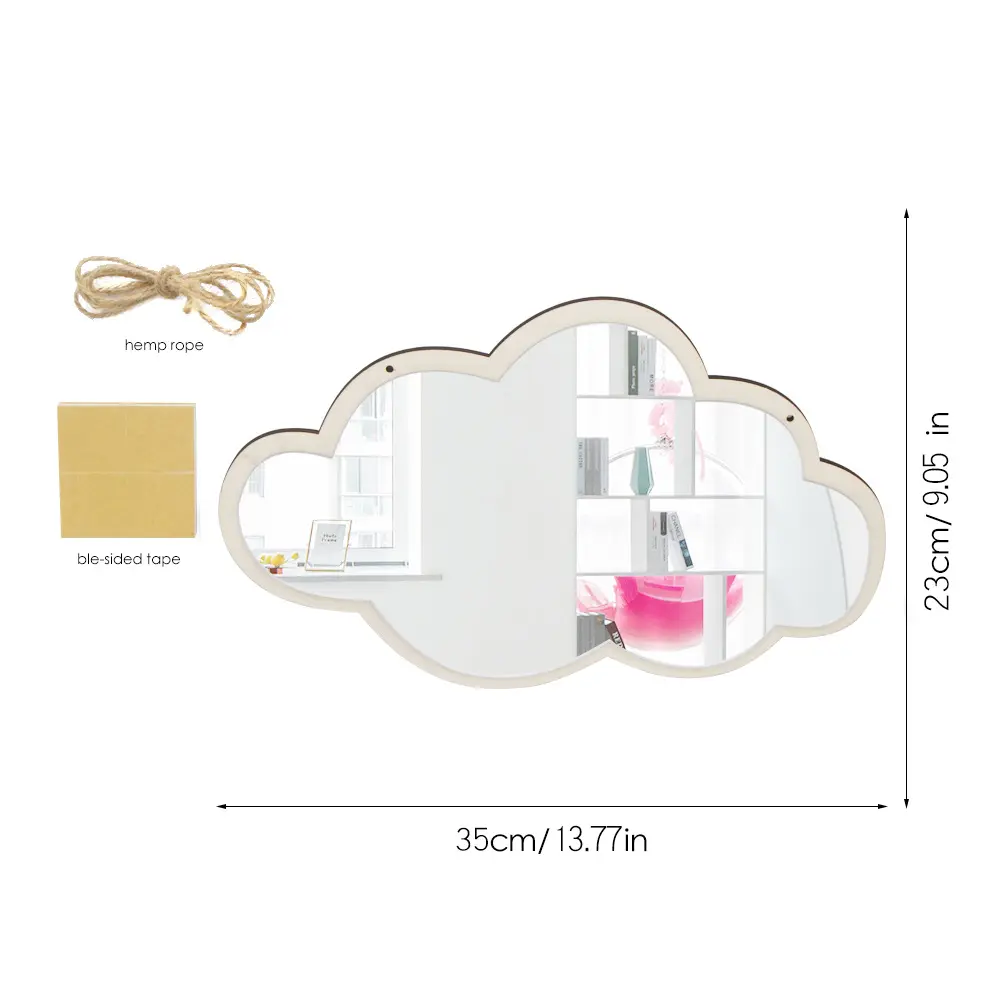 Nordic style Cloud Hanging Mirror for Living Room Kids Wall Mirror with rope decorative cute mirror for bedroom