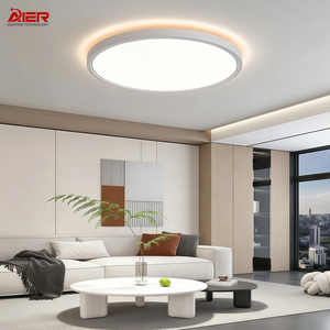 <span class=keywords><strong>Plafonnier</strong></span> <span class=keywords><strong>LED</strong></span> intelligent 2,4G à intensité variable avec bande lumineuse ambiante rétroéclairée 2700K, 3 températures de couleur modifiables, lampe de plafond ronde ultra-mince pour la maison - Product Image 1