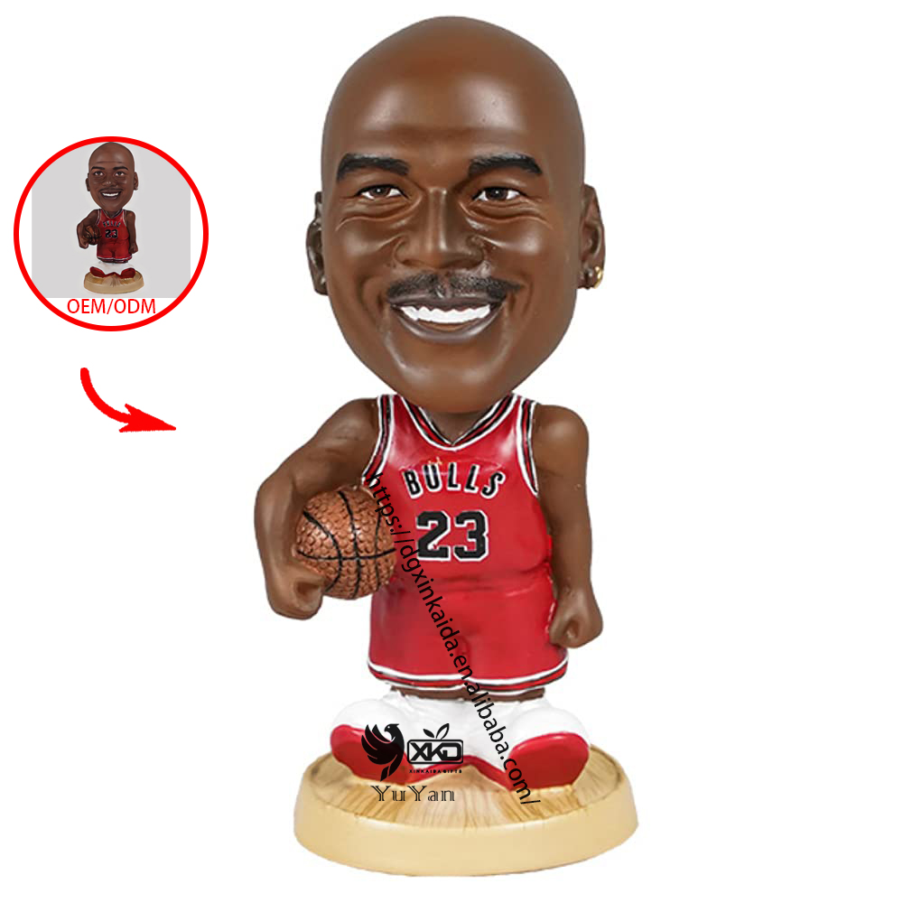 Pabrik kustom resin mainan patung tokoh olahraga selebriti pemain basket bobblehead kobe