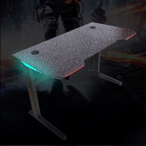Último Z piernas en forma superior de cristal de luz Led RGB de <span class=keywords><strong>Eureka</strong></span> de la Mesa de la computadora de juegos de mesa de - Product Image 6