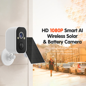 B2 Cámaras DE SEGURIDAD solares Panel solar inalámbrico para exteriores 5000mAh Sensor de movimiento alimentado por batería Alarma Reflector Visión nocturna Nube - Product Image 2