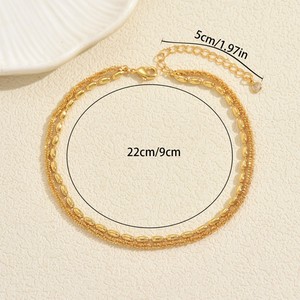 Bracelet de cheville classique en chaîne torsadée plaqué or cuivre léger, étanche, cadeau pour femme, bijoux délicats - Product Image 4