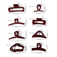Vente en gros Accessoires de coiffure pour femmes à tenue forte Grandes pinces à mâchoire moyenne Pinces à griffes cramoisies en acétate PC Femmes Filles