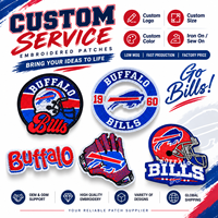 Écussons brodés personnalisés de l'équipe de football Buffalo, patchs thermocollants avec logo sportif pour vestes, casquettes, sacs