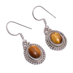 จริงเสือตาต่างหูตะขอ925เงินสเตอร์ลิงแต่งงานเครื่องประดับพิเศษอินเดียแฮนด์เมดผู้ผลิตต่างหูเงิน - Product Image 1