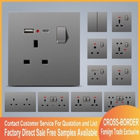 Interface USB Type C avec voyant lumineux, prise murale multifonctionnelle standard britannique
