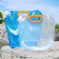 Poche d'hydratation pliable d'extérieur Border 2,5 L, sac de stockage d'eau durable de qualité alimentaire avec poignée et bec verseur