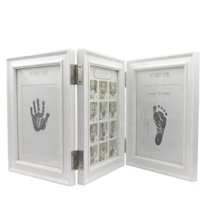 Özel bebek Handprint fotoğraf ahşap çerçeve kiti kreş dekor için toksik olmayan kil kless ped bebek duş hediyeler - Product Image 2
