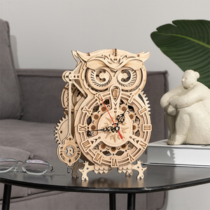 CPC certifié Robotime bricolage mécanique hibou horloge modèle Kits 3d en bois <span class=keywords><strong>Puzzle</strong></span> USA livraison directe - Product Image 3
