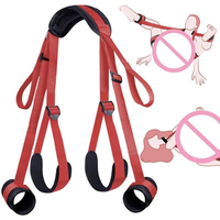 Kit de bondage BDSM pour adultes, ensemble de contraintes de lit, menottes, attaches de cou à cuisse, sangles de jambe réglables, menottes pour couples SM