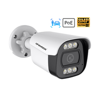 Caméra IP dôme réseau POE 4K 8MP avec détection de véhicules et d'humains par IA, vision couleur jour et nuit, audio, pour extérieur et intérieur
