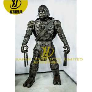 Decoración de jardín al aire libre Simple Metal <span class=keywords><strong>Corten</strong></span> acero fuente de agua escultura estatua de acero inoxidable robot Spiderman estatua tamaño real - Product Image 5