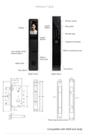 Cerradura Inteligente 2025 Golden Security con Reconocimiento Facial 3D, Videoportero Multifunción y Cámara para Puertas de Madera