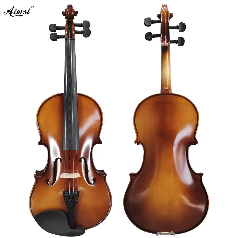 Aiersi-Conjunto de violín sólido para principiantes, ropa con funda de espuma y lazo, tamaño 4/4