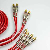 Câble de voiture 4RCA mâle, compatible avec les boîtiers audio et les enceintes, câble RCA blindé