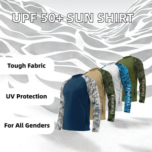Camisas de Pesca Personalizadas Ligeras, Elásticas, Refrigerantes, con Protección Solar Unisex, Manga Larga, UPF 50, Poliéster, SPF, Tallas Grandes, 180g - Product Image 2