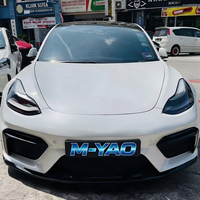 Kit de Carrocería Estilo GT4 para Tesla Model 3 2017-2023, Labio Delantero, Faldones Laterales del Parachoques Delantero, Alerón, Accesorios de Mejora Exterior