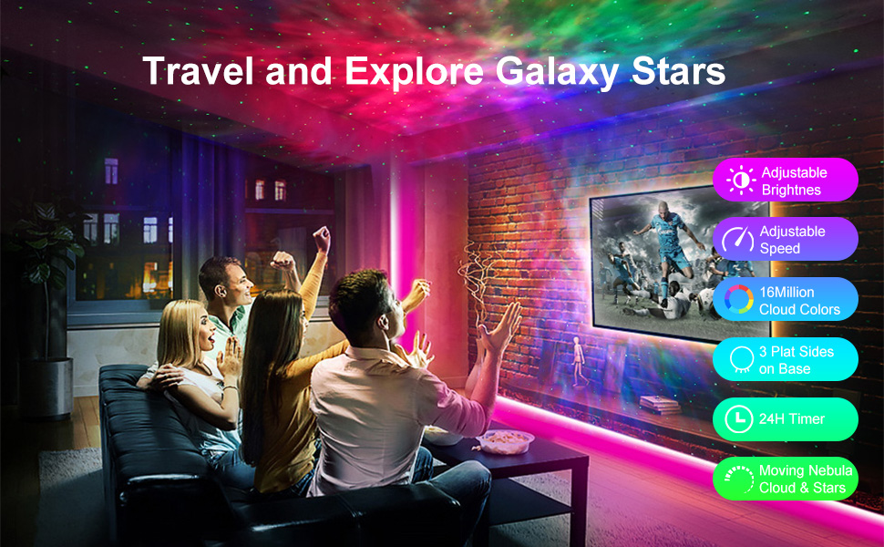 Night Sky LED Starry Light Projector WiFi APP Control For Home Decoration ODM