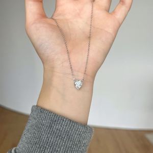 Dylam Best Valentine's Day Anniversary Gifts Jewelry High Fine 925 Silver <b>D</b> VVS 1 Moissanite Love Heart Pendant <b>Necklaces</b> - Product Image 5