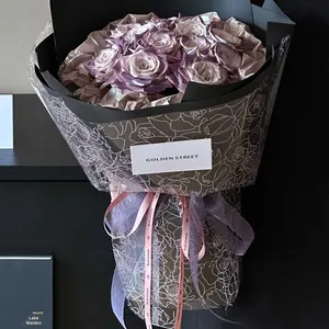 Kertas Pembungkus Buket OPP Transparan Tahan Air Thousand-mile Rose, Bahan Buatan Tangan untuk Seni Bunga Segar - Product Image 3