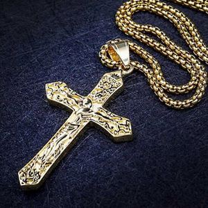 Collier <span class=keywords><strong>croix</strong></span> de jésus en acier pendentif amulette de <span class=keywords><strong>Christ</strong></span> en acier inoxydable collier de <span class=keywords><strong>croix</strong></span> pour hommes bijoux religieux - Product Image 4