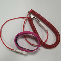 Kabel Grounding PU Konduktif 2.40m, Gelang Anti-statis Silikon yang Dapat Disesuaikan, Gelang ESD, Tali Pergelangan Tangan Antistatis untuk Ruang Bersih