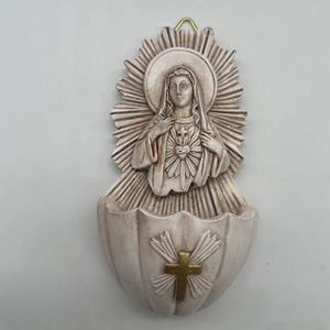 Figura Religiosa de Resina Pintada a Mano - Jesús y María Artísticos para Decoración del Hogar y Regalos Festivos, Adornos de Pared - Product Image 3