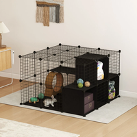 Vente chaude : Cage pliable pratique à 3 niveaux pour petits animaux, lapins, cochons d'Inde, parc de jeu portable en fer pour animaux de compagnie d'intérieur