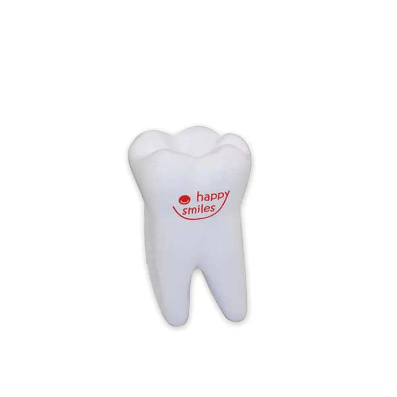 Promozionale logo personalizzato stampa anti stress relief DELL'UNITÀ di elaborazione di schiuma dente forma palla antistress
