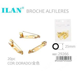 Ilan Broche Alfileres 25mm Dorado 20 piezas - Product Image 3