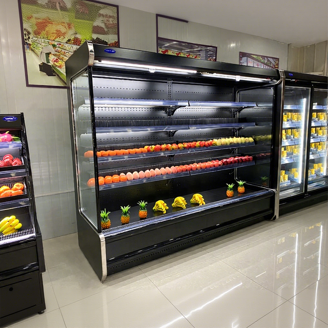 Chinese Wholesale Low Electric Power Consumption Supermarket Multideck Open Chiller with Remote Condensing Unit
