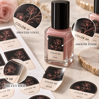 Étiquette autocollante personnalisée pour flacon de vernis à ongles avec motifs et support pelable pour l'image de marque et l'emballage du produit