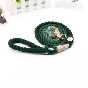 100% Handmade Cotton Braided Rope Dog Leash Custom Color Pet Leash Dog Accessories Colorful Ombre Rope Dog Leash