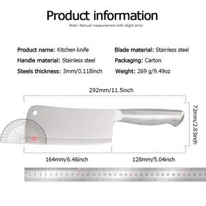 Cuchillos de cocina chinos de acero inoxidable de alta calidad, profesionales y aptos para uso alimentario, cuchillos chinos para cortar carne, los más vendidos. - Product Image 6