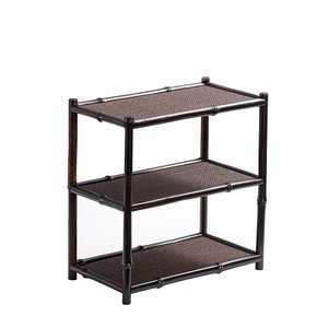 Mesa de té de bambú y ratán morado, armario multiusos, nuevo estante pequeño de estilo Zen chino para exhibir juegos de té y artículos antiguos. - Product Image 5